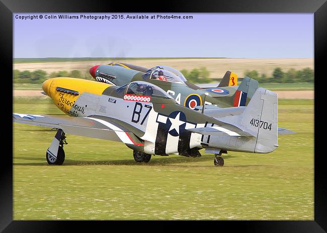 Mustang Scramble - Duxford Framed Print by Colin Williams Photography