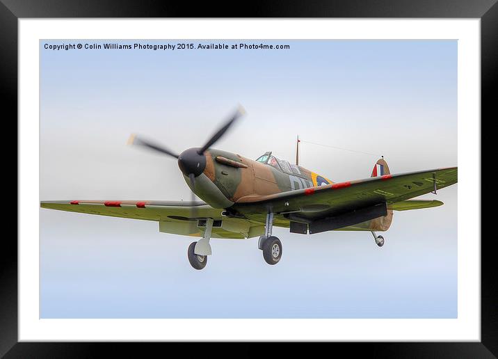  Guy Martin`s Spitfire on Finals Duxford 2015 Framed Mounted Print by Colin Williams Photography