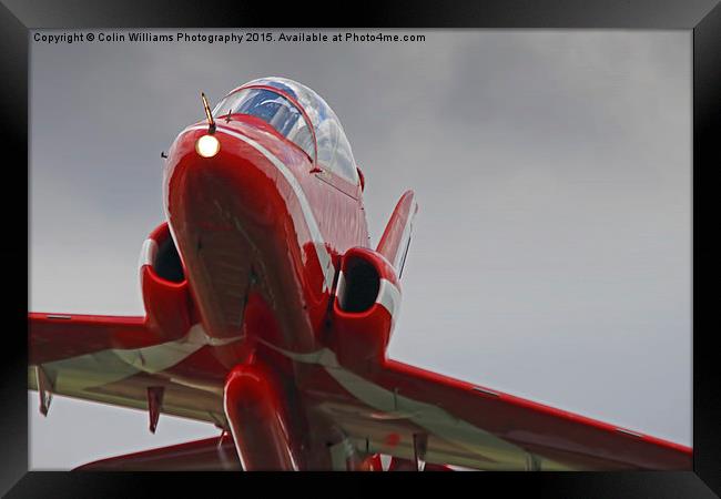 Red 10 Departs From Farnborough  Framed Print by Colin Williams Photography