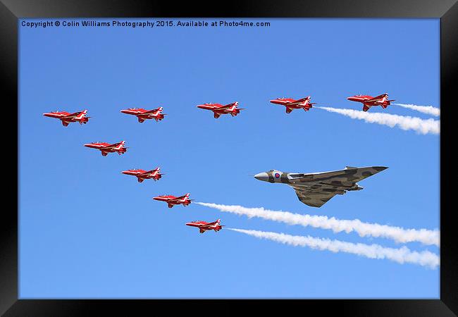  Final Vulcan flight with the red arrows 7 Framed Print by Colin Williams Photography