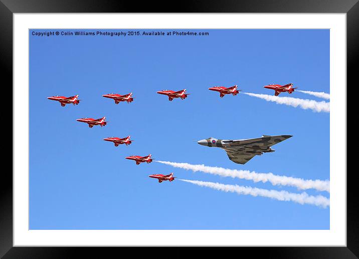  Final Vulcan flight with the red arrows 7 Framed Mounted Print by Colin Williams Photography