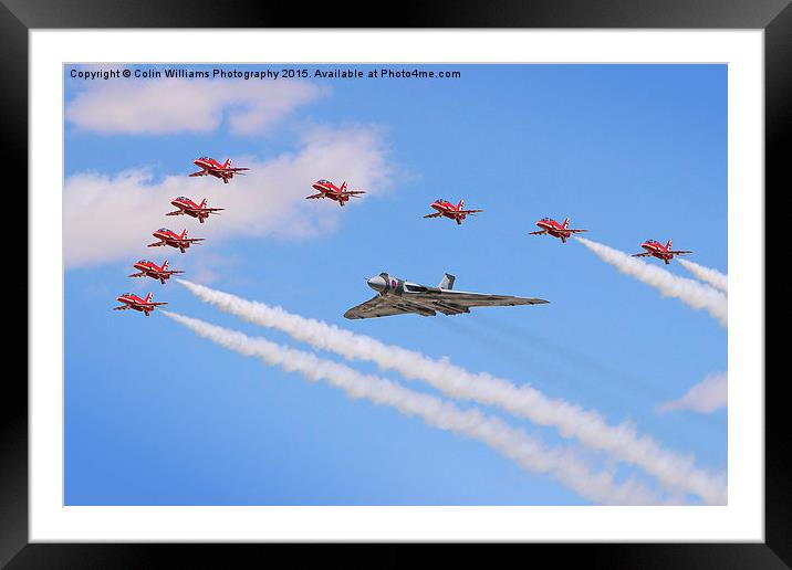  Final Vulcan flight with the red arrows 9 Framed Mounted Print by Colin Williams Photography