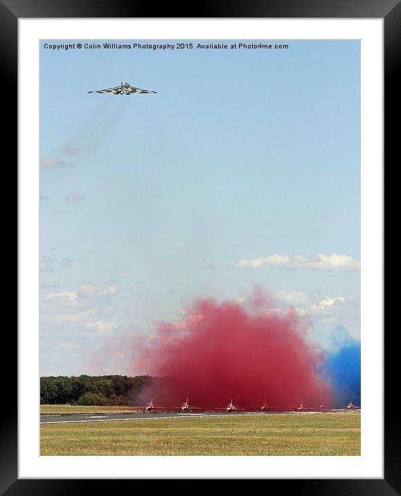   Final Vulcan flight with the red arrows 10 Framed Mounted Print by Colin Williams Photography