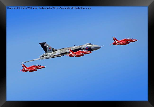  Final Vulcan flight with the red arrows 11 Framed Print by Colin Williams Photography