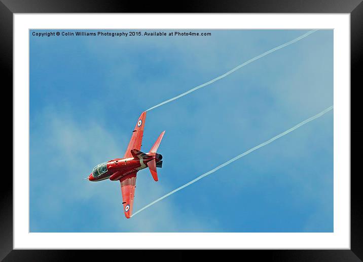  A Red Arrow breaks to Land at Farnborough 2015  Framed Mounted Print by Colin Williams Photography