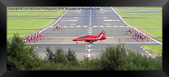   Red Arrows Landing At Farnborough 2015  Framed Print by Colin Williams Photography