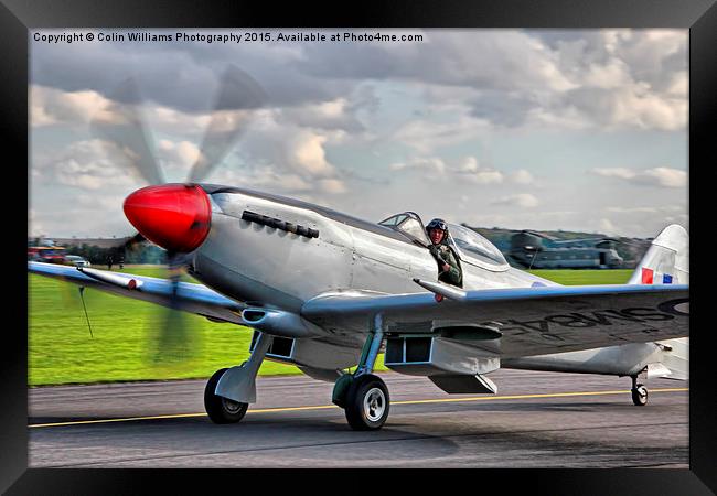  SPITFIRE FRXVIIIE SM845 Duxford Framed Print by Colin Williams Photography