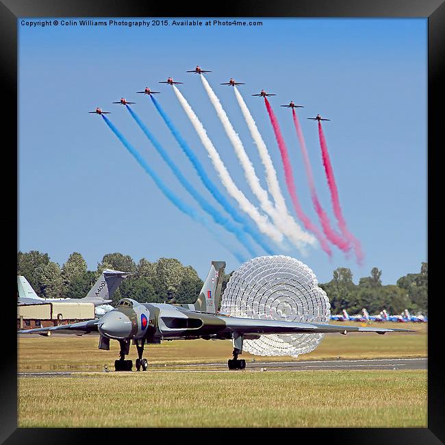  The Red Arrows Salute The Vulcan Framed Print by Colin Williams Photography