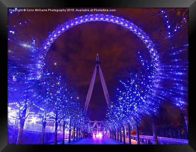  Christmas At The London Eye Zoom Framed Print by Colin Williams Photography