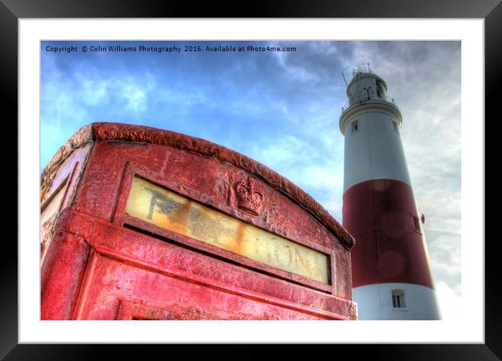Portland Bill Phone Box Framed Mounted Print by Colin Williams Photography