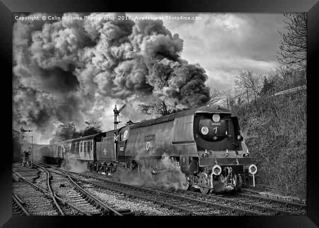  West Country Class Wadebridge Departs BW Framed Print by Colin Williams Photography