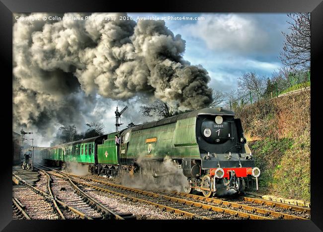 West Country Class Wadebridge Departs Framed Print by Colin Williams Photography