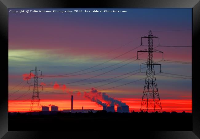 Sunrise over Drax, Yorkshire 1 Framed Print by Colin Williams Photography