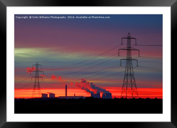 Sunrise over Drax, Yorkshire 1 Framed Mounted Print by Colin Williams Photography