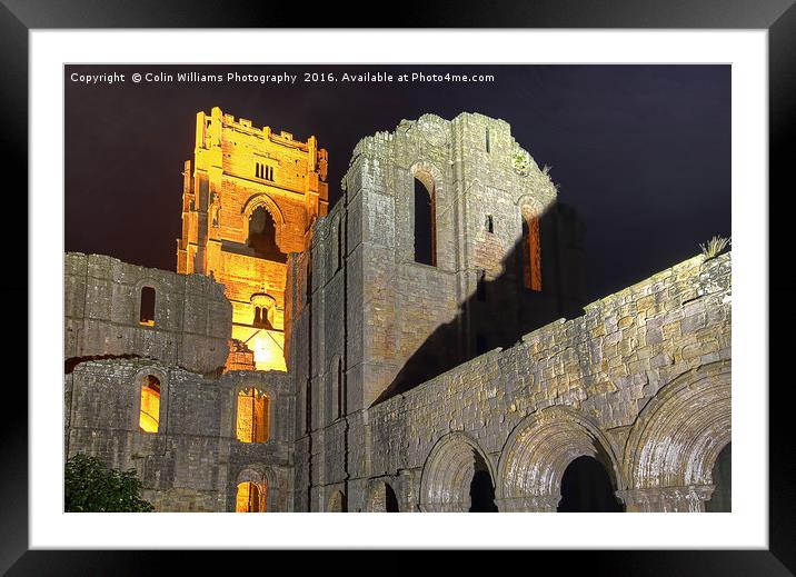 Fountains Abbey Yorkshire Floodlit - 4 Framed Mounted Print by Colin Williams Photography