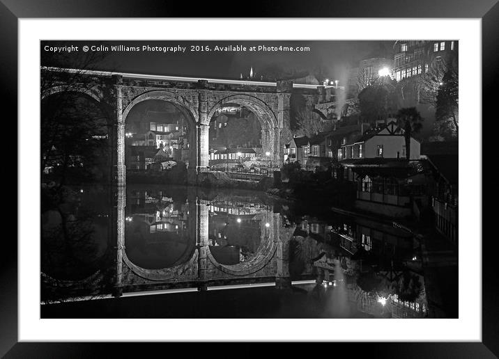  Night at  Knaresborough  2 BW Framed Mounted Print by Colin Williams Photography