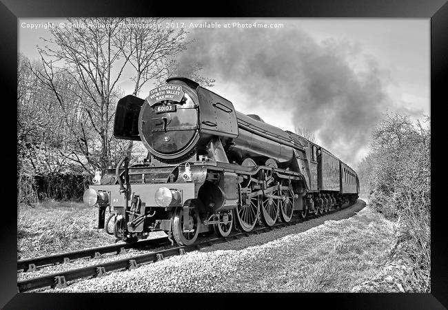 The flying Scotsman on the  KWVR - 1 BW Framed Print by Colin Williams Photography