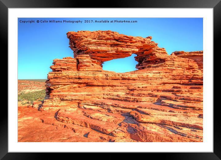 Natures Window Kalbarri National Park  1 Framed Mounted Print by Colin Williams Photography