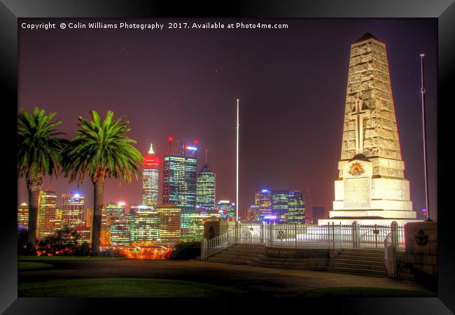 The City Of Perth WA At Night - 4 Framed Print by Colin Williams Photography
