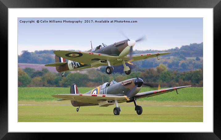 Spitfire Scamble Duxford Framed Mounted Print by Colin Williams Photography