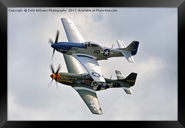 Mustang Flypast  - Duxford 1 Framed Print by Colin Williams Photography