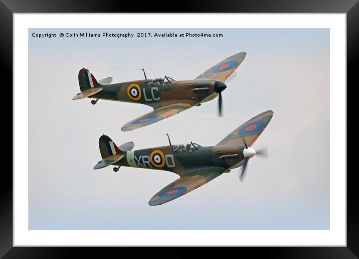 Twin Spitfires Framed Mounted Print by Colin Williams Photography