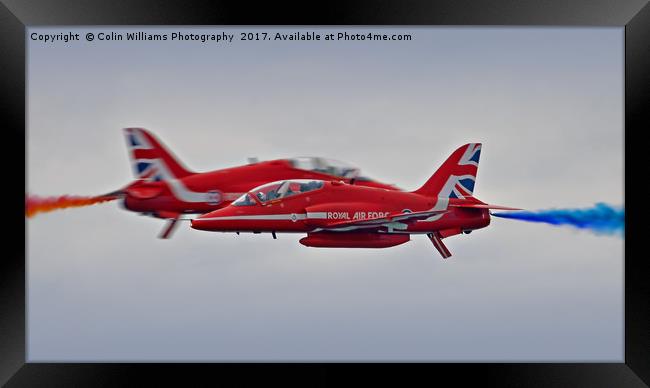 The Red Arrows Synchro Pair At Blackpool Airshow Framed Print by Colin Williams Photography