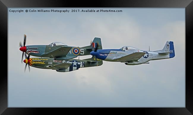 Mustang Flypast  - Duxford  3 Framed Print by Colin Williams Photography