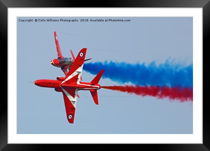 The Red Arrows Synchro Pair At Cosford 2018 Framed Mounted Print by Colin Williams Photography