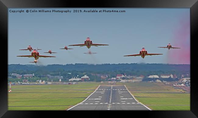 The Red Arrows - Farnborough Airshow 2014 crop Framed Print by Colin Williams Photography