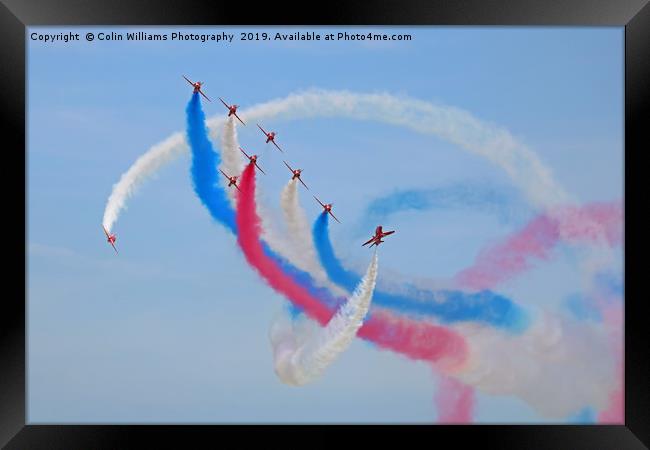 Red Arrows The Tornado Flypast Cosford 2018 Framed Print by Colin Williams Photography