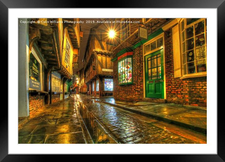 The Shambles At Night 1 Framed Mounted Print by Colin Williams Photography