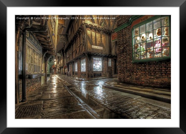 The Shambles in the Rain 1 Framed Mounted Print by Colin Williams Photography