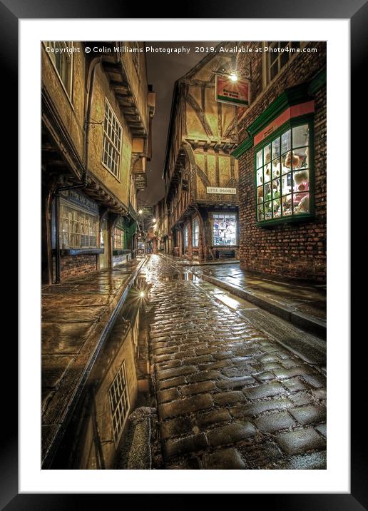 The Shambles in the Rain 2 Framed Mounted Print by Colin Williams Photography