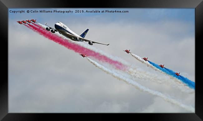 BOAC  747 with The Red Arrows Flypast - 1 Framed Print by Colin Williams Photography