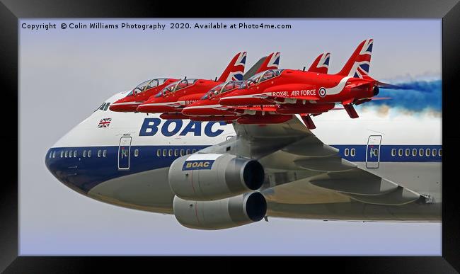 BOAC  747 with The Red Arrows Flypast - 3 Framed Print by Colin Williams Photography