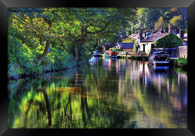 Reflections on The Rochdale Canal At Hebden Bridge Framed Print by Colin Williams Photography