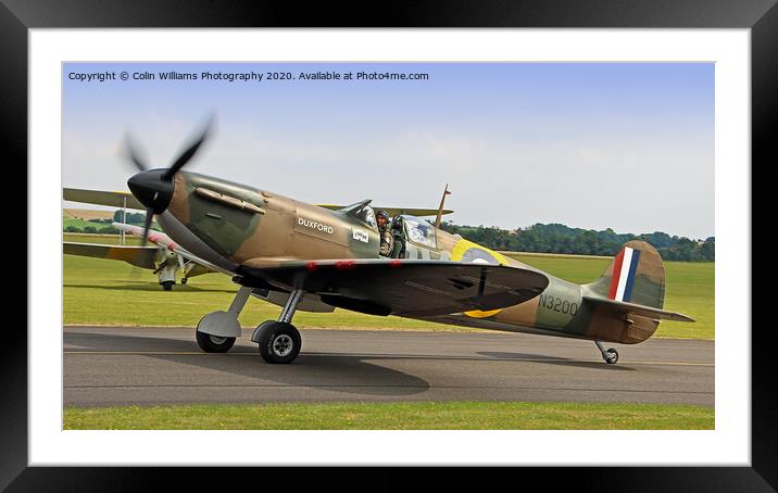 Spitfire At Duxford Framed Mounted Print by Colin Williams Photography