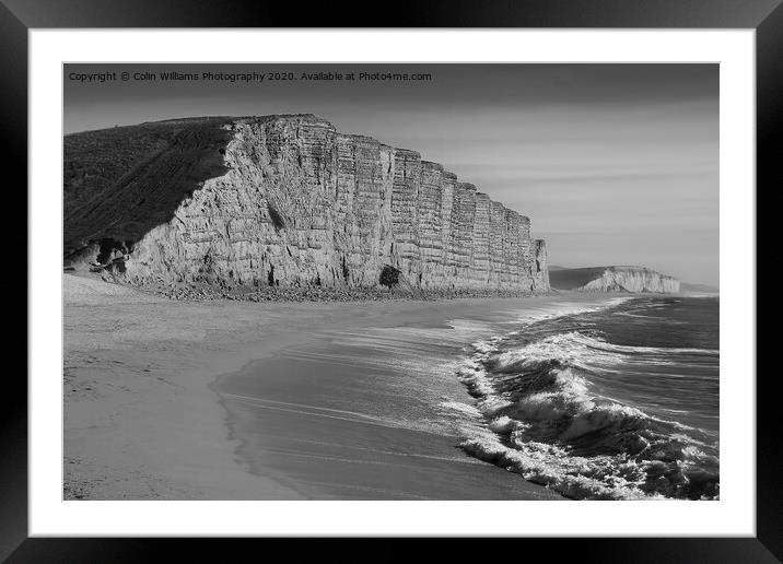  West Bay Dorset  Broadchurch BW Framed Mounted Print by Colin Williams Photography