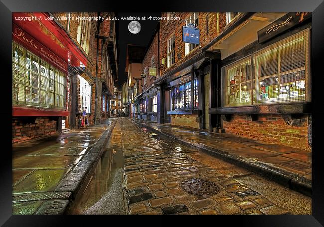 The Shambles and The Moon Framed Print by Colin Williams Photography