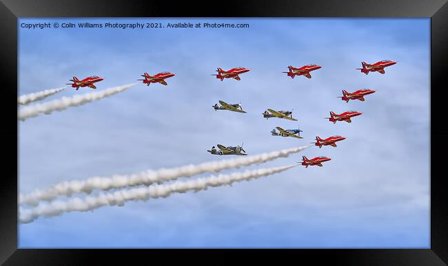 Red Arrows And Eagle Squadron Duxford 2013 Framed Print by Colin Williams Photography