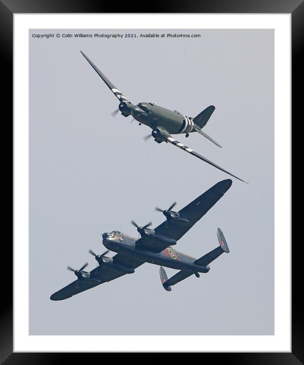 The BBMF Lancaster and DC3 Dakota Framed Mounted Print by Colin Williams Photography
