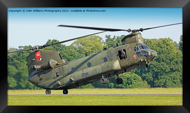 Chinook RAF 100 At Cosford Airshow 2018 2 Framed Print by Colin Williams Photography
