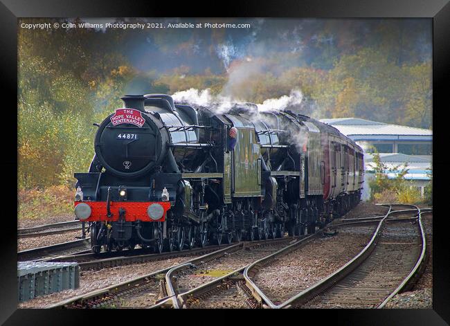 Black 5 Steam Engines LMS Stanier Class 5 4 6 0 at Wakefield Westgate Framed Print by Colin Williams Photography