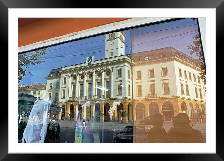 Reflections of Sliven Town Hall Framed Mounted Print by Tony Murtagh
