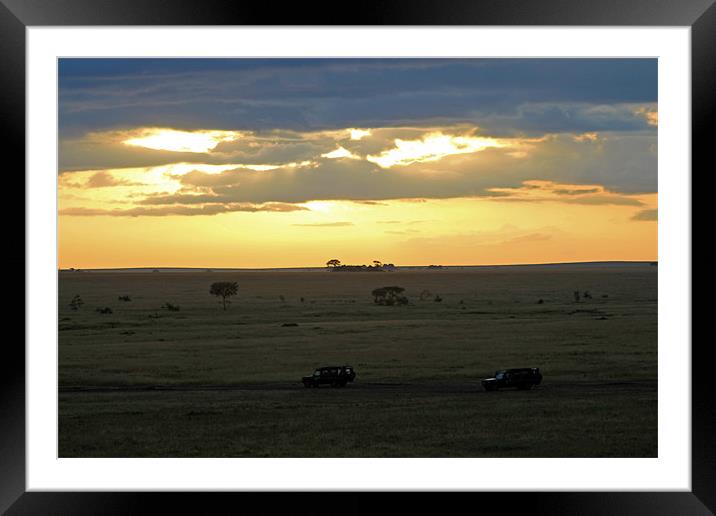 Sun rising over Serengeti Framed Mounted Print by Tony Murtagh