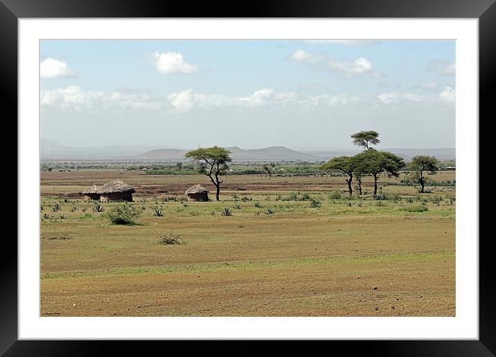 Maasai village Framed Mounted Print by Tony Murtagh