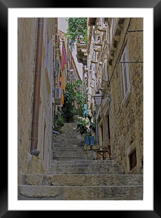 Dubrovnik Steps Framed Mounted Print by Tony Murtagh