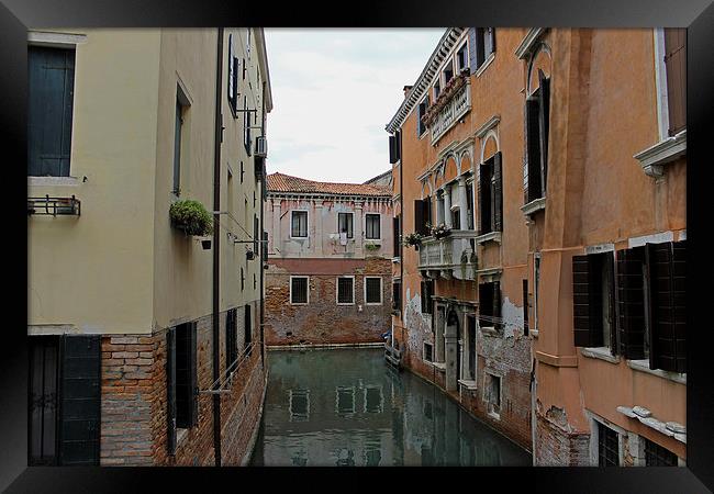 Reflections in Venetian Canal Framed Print by Tony Murtagh