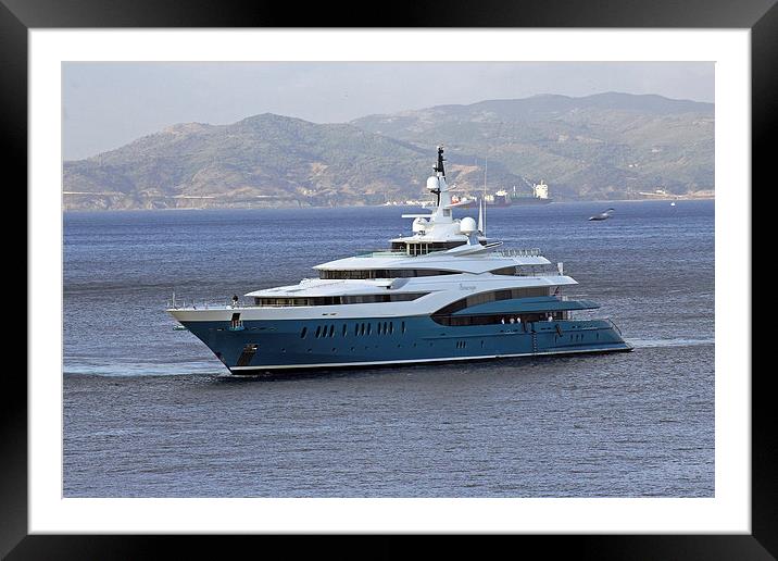 Sunrays Luxury Yacht Framed Mounted Print by Tony Murtagh